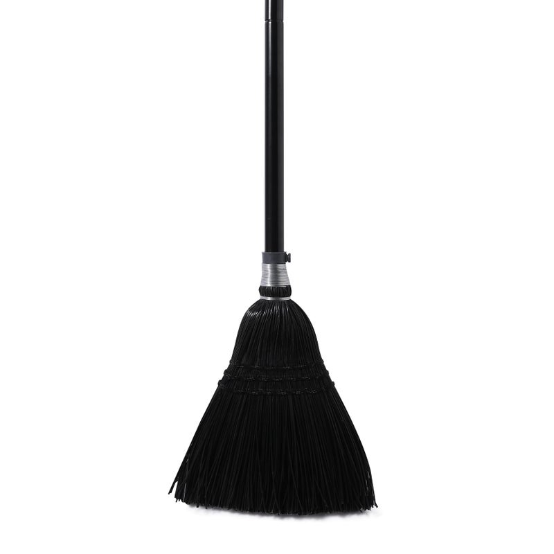 Yocada Broom Commercial Indoor Outdoor Broom 555 inch Tall for Courtyard Garage Lobby Mall Market Floor Home Office Leaves Stone Dust Rubbishb Black